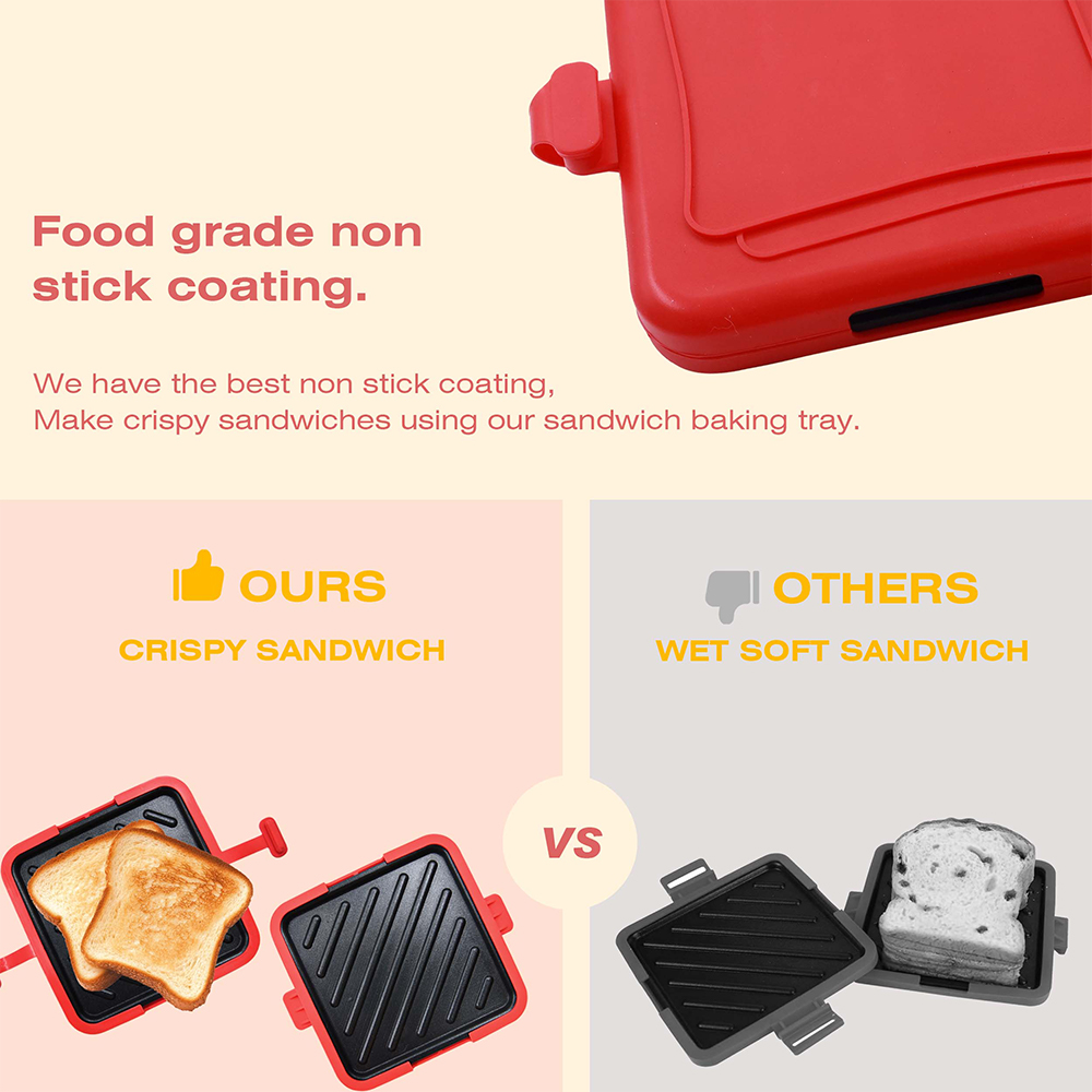 Sartén diagonal para sándwich de microondas