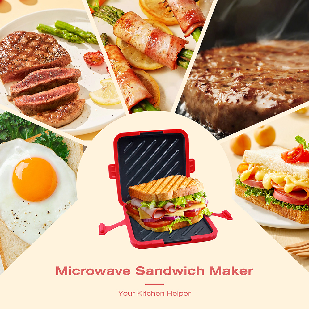 Sartén diagonal para sándwich de microondas