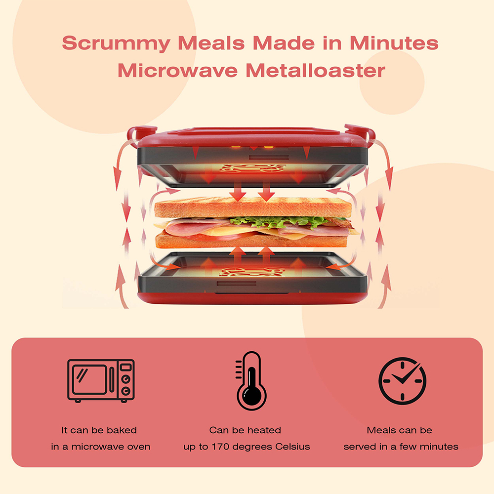 Sartén diagonal para sándwich de microondas