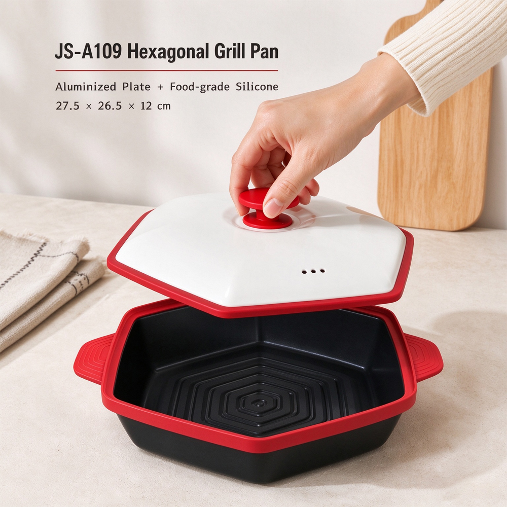 Parrilla hexagonal para microondas 3 en 1