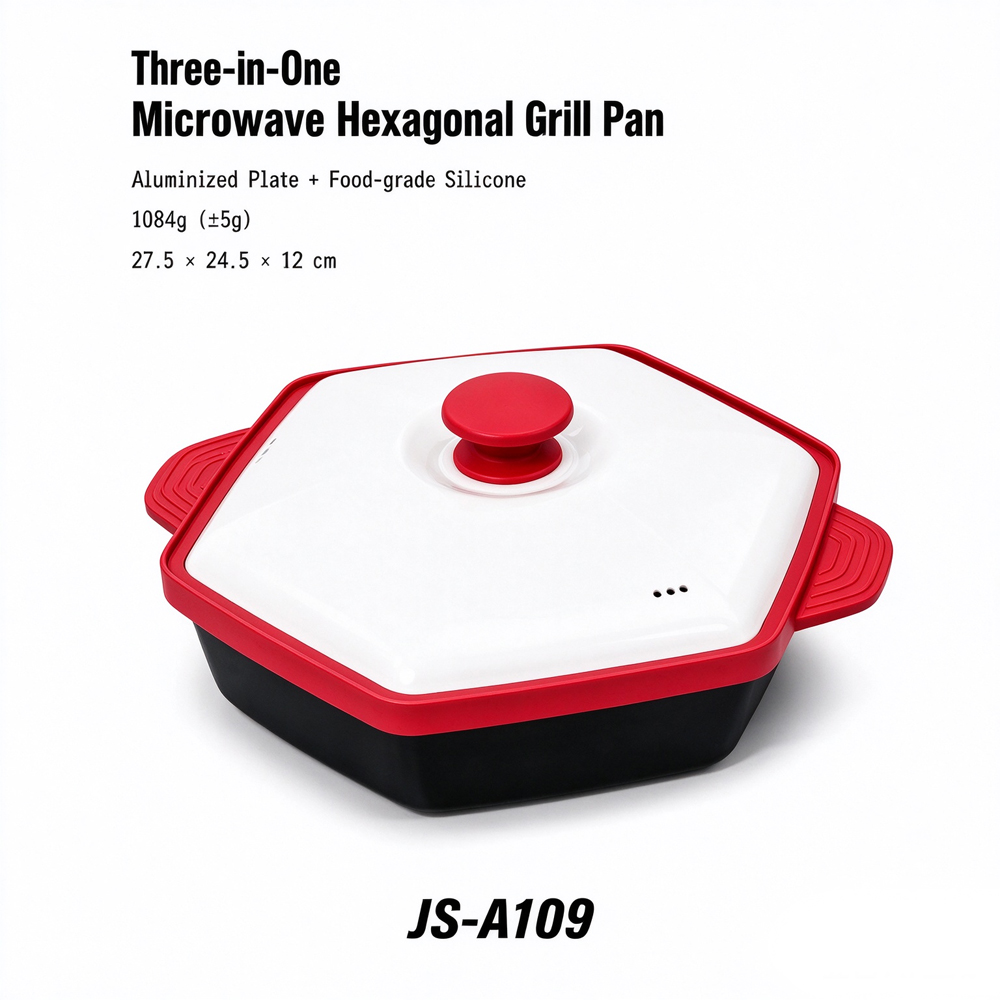 Parrilla hexagonal para microondas 3 en 1